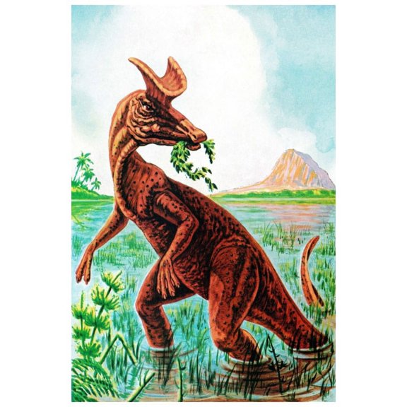 Marmont Hill Mh-Kidcur-79-C-30 30" X 20" "Lambeosaurus" Giclee Art Print On Stretched