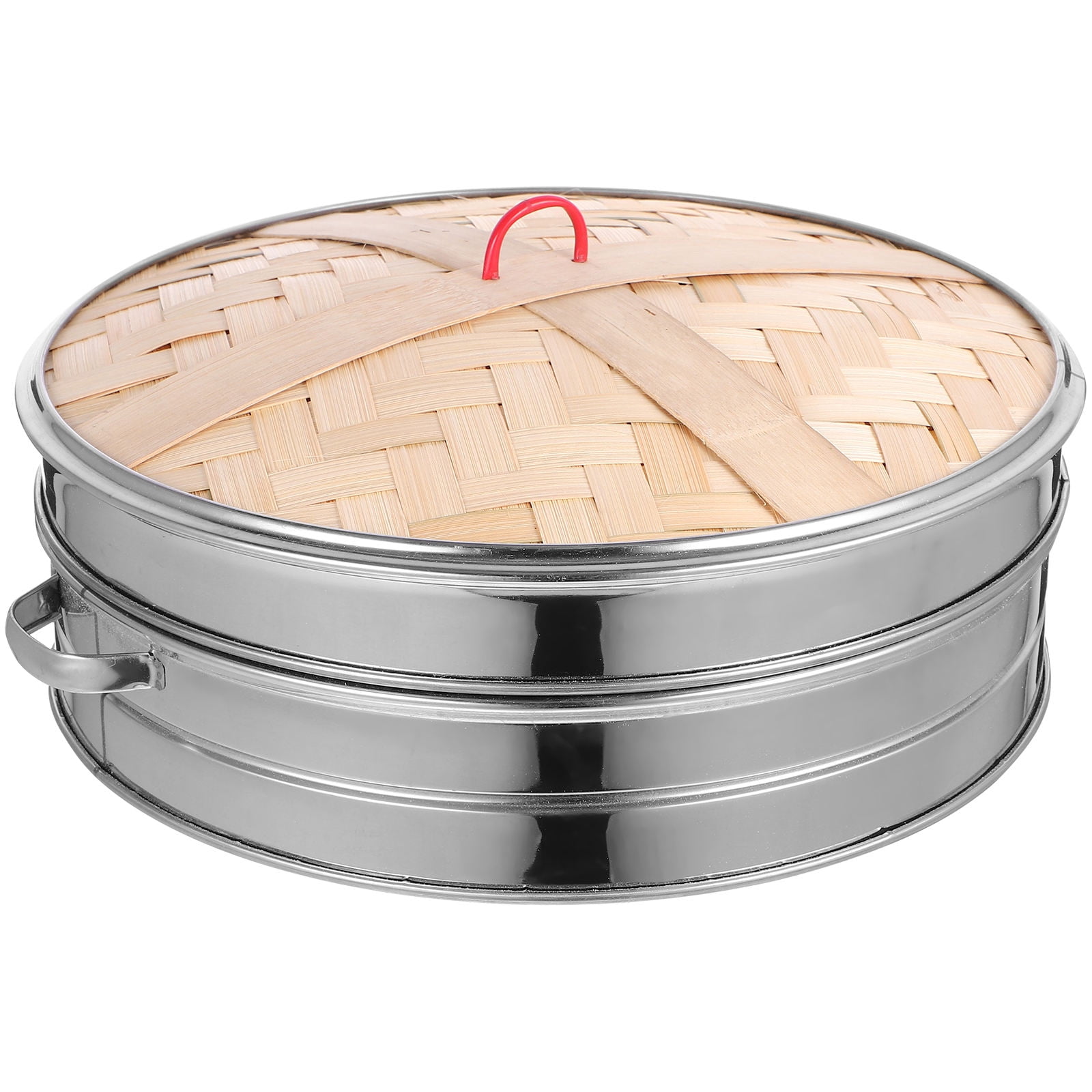 CRILSTYLEO Stainless Steel Bamboo Steamer Basket with Lid for 1Set
