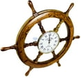 thumbnail image 4 of Nagina International Nautical Handcrafted Wooden Premium Wall Decor Wooden Clock Ship Wheels | Pirate's Accent | Maritime Decorative Time's Clock (36 Inches, Clock Size - 8 Inches), 4 of 5