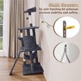 thumbnail image 6 of Yaheetech 63" Multi-Level Cat Tree with Condo, Hammock, Basket & Scratching Ramp, Dark Gray, 6 of 7