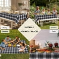 thumbnail image 4 of Rectangle Gingham Tablecloth 60 x 120 Inch, Black Waterproof Checkered Table Cloth, Wrinkle Resistant Washable Wipeable Table Covers for Party Dinner Kitchen Picnic Birthday, 4 of 6
