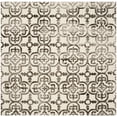 thumbnail image 2 of Safavieh Dip Dye Flower Distressed Wool Area Rug, Ivory/Brown, 7' x 7' Square, 2 of 7