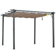 thumbnail image 3 of Outsunny 10' x 10' Pergola with Retractable Shade Canopy, Aluminum, Gray, 3 of 10