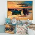 thumbnail image 2 of Designart 'Boat At The Lake During Evening Glow I' Nautical & Coastal Framed Canvas Wall Art Print, 2 of 5