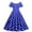 Blue, variant on YYDGH 1950s Retro Rockabilly Dress for Women Crew Neck Vintage Elegant Cocktail Party Dress Short Sleeve Polka Dot A-Line Swing Tea Dresses Red M