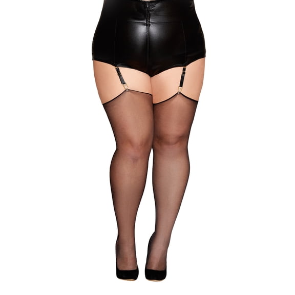 Dreamgirl Plus Size Silky Sheer Thigh Highs