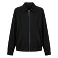 thumbnail image 7 of Horkkom Suede Jacket Women Winter Zip Up Cropped Jacket Casual Trendy Lapal Jacket S, 7 of 7
