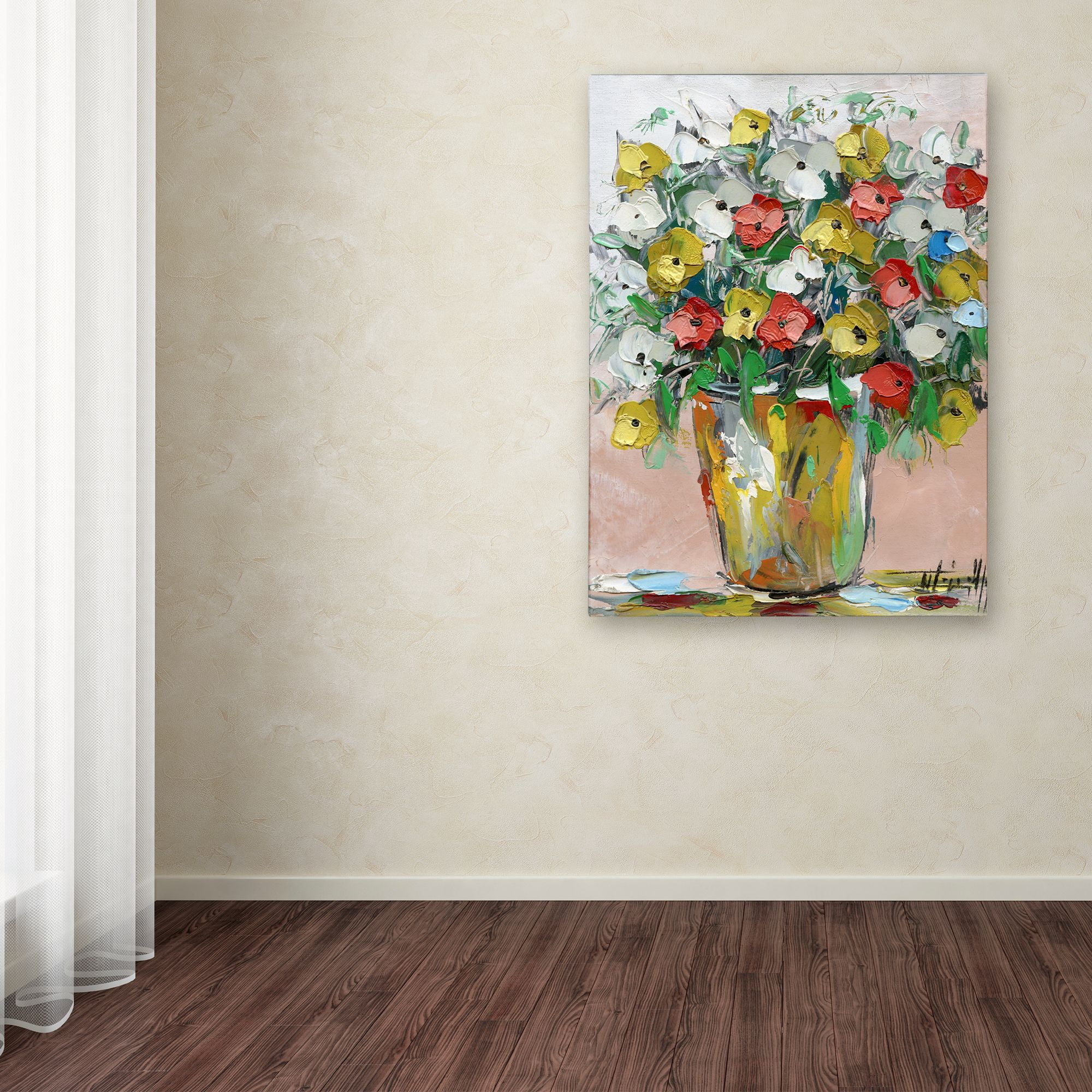 Trademark Fine Art "Spring Flowers in a Vase 6" Canvas Art by Hai Odelia