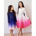 thumbnail image 6 of Arshiner Girls Long Sleeve Stretchy Dress A line Twirly Skater School Party Dress, 6 of 6