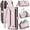 Pink, variant on for Samsung Galaxy S25 Crossbody Wallet Case,with 10 Card Slots, Zipper Pocket and Magnetic Flip Folio, PU Leather Wristlet Shoulder Strap 3-in-1 Case for Women and Men,Hotpink