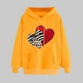 thumbnail image 2 of Goodeals Clearance Sales,Funny Leopard Heart Love Graphic Hooded for Women Cute Valentine's Day Fleece Sweatshirt Long Sleeve Drawstring Pullover Hoodie Oversized Sweatshirt Tops(Yellow,M), 2 of 5