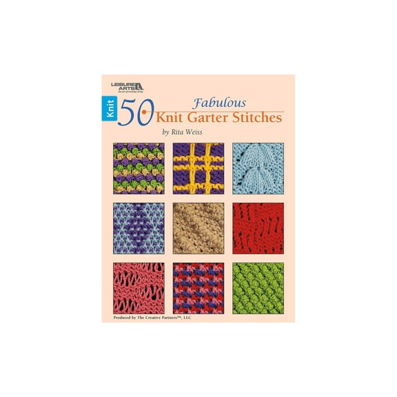 Leisure Arts 50 Fabulous Knit Garter Stitches Knitting Book