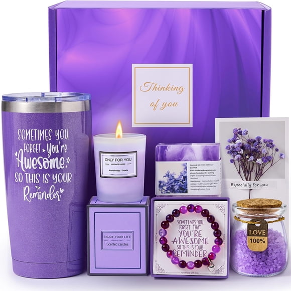 Set de regalo de spa CITTA Lavender para mujer con vaso y pulsera