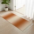 thumbnail image 3 of Burnt Orange Ombre Kitchen Runner Rug 2'x4',Modern Abstract Art Farmhouse Gradient Washable Rug with Tassels,Non Slip Woven Cotton Bathroom Rugs Hallway Carpet for Foyer Bedroom Entry Back Door Decor, 3 of 9
