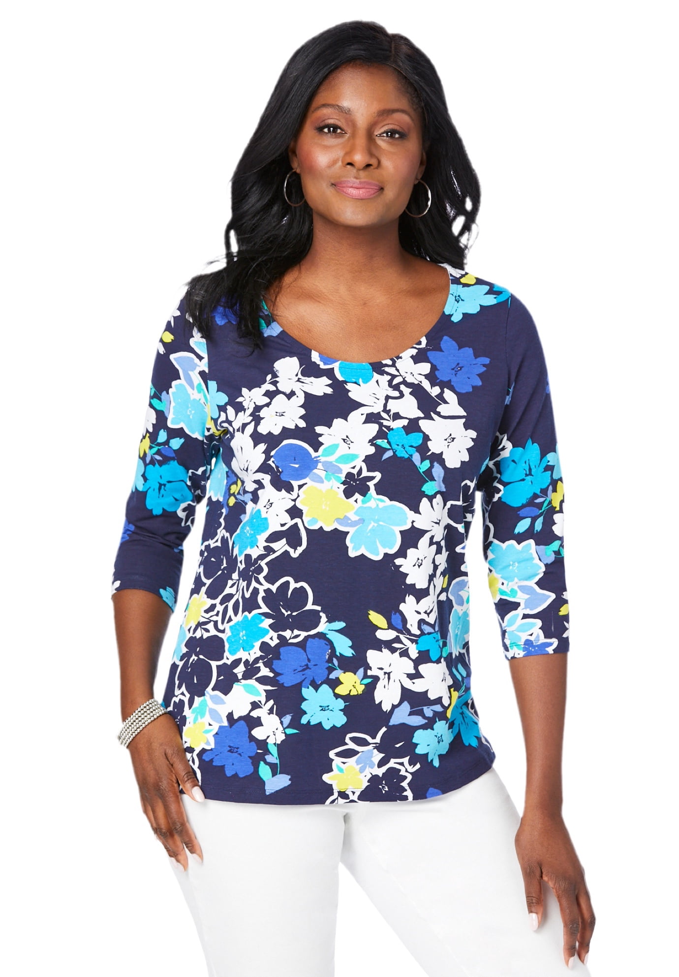 Long-Sleeve Scoopneck Tee 