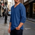 thumbnail image 4 of yillto Mens Big and Tall Tshirts Long Sleeve V Neck Basic tee Summer Casual Plain Loose Shirts S-5XL, 4 of 6
