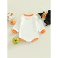 thumbnail image 4 of Infant Baby Boy Girl Halloween Outfit 3M 6M 12M 18M 24M Cutest Pumpkin Romper Sweatshirt Onesie Fall Long Sleeve Top Clothes, 4 of 9