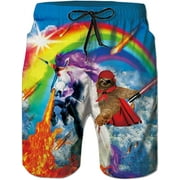 Men's A-sloth-Unicorn Swim Trunks Summer Cool Quick Dry Board Shorts Bathing Suit with Side Pockets Mesh Lining S-4XL S-3XL