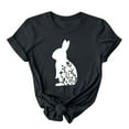 thumbnail image 2 of HOMBOM Black Easter Shirts for Women With Eggs Short Sleeve Crew Neck T-shirt Easter Bunny Print Womens Tops Clearance XXL, 2 of 5