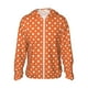 thumbnail image 1 of Fotbe Orange And White Polka Dot Chaqueta con Protección Solar UPF 50+ para Hombre y Mujer, Camisa con Capucha y Bolsillos-Large, 1 of 7