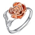 thumbnail image 1 of Women S925 Sterling Silver Rose Flower Adjustable Wrap Open Ring, 1 of 2