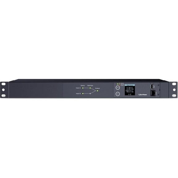 208V 1U Metered Series 12-Outlet ATS PDU, Black