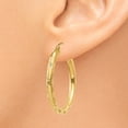 thumbnail image 3 of Real 14kt Yellow Gold Diamond-cut Hoop Earrings; for Adults and Teens; for Women and Men, 3 of 4