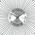 thumbnail image 5 of DecMode 23" Silver Metal Starburst Wall Clock with Crystal Embellishment, 5 of 9