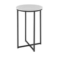 thumbnail image 5 of Walker Edison Modern Glam Round End Table, Faux White Marble and Black, 5 of 9
