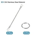thumbnail image 3 of Unique Bargains Eyelets Ended Security Wire Rope with Key Ring Silver Tone 2mmx10cm, 3 of 6