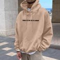thumbnail image 3 of MHFRRA Sudadera con Capucha de Manga Larga para Hombre, Informal, Cómoda, con Forro, para Exteriores E Invierno Marrón, 3 of 6