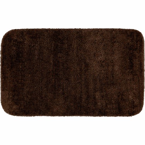Traditional Soft and Plush Nylon Washable Bath Rug Chocolate, 24"x40