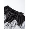 thumbnail image 4 of LMLYSoH Women's Mini Shorts Lace Patchwork Drawstring Elastic Waist Casual Summer Loose Lounge Shorts, 4 of 7