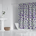 thumbnail image 2 of Green and Purple Of Leopard Print Shower Curtain 72"x84" ,Bathroom Decorative Shower Curtains Set with 12 Hooks,Modern Waterproof Washable Shower Curtain, 2 of 6