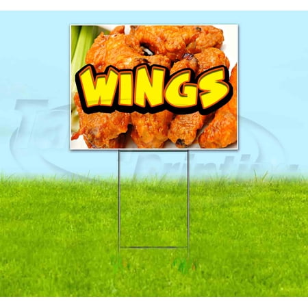 Wings (18 x 24 ) Yard Sign Includes Metal Step Stake