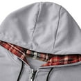 thumbnail image 3 of Makaor Mens Barn Jackets Hooded Coat Plaid Big and Tall Zip up Long Sleeve Outerwear Fall Winter Tops Clothes Pockets, 3 of 7