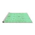 thumbnail image 2 of Ahgly Company Machine Washable Indoor Square Oriental Turquoise Blue Traditional Area Rugs, 4' Square, 2 of 4