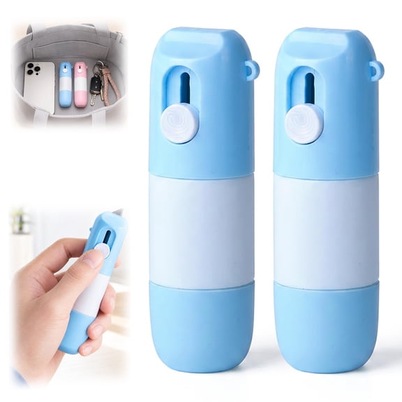 2-in-1 Box Cutter & Thermal Paper Eraser, Water-Based Correction Pen for Privacy (Blue 2PCS)