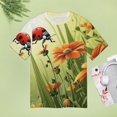 thumbnail image 4 of Ladybug Floral Garden Women's Short Sleeve Tops Casual Blouses T Shirt, 4 of 6
