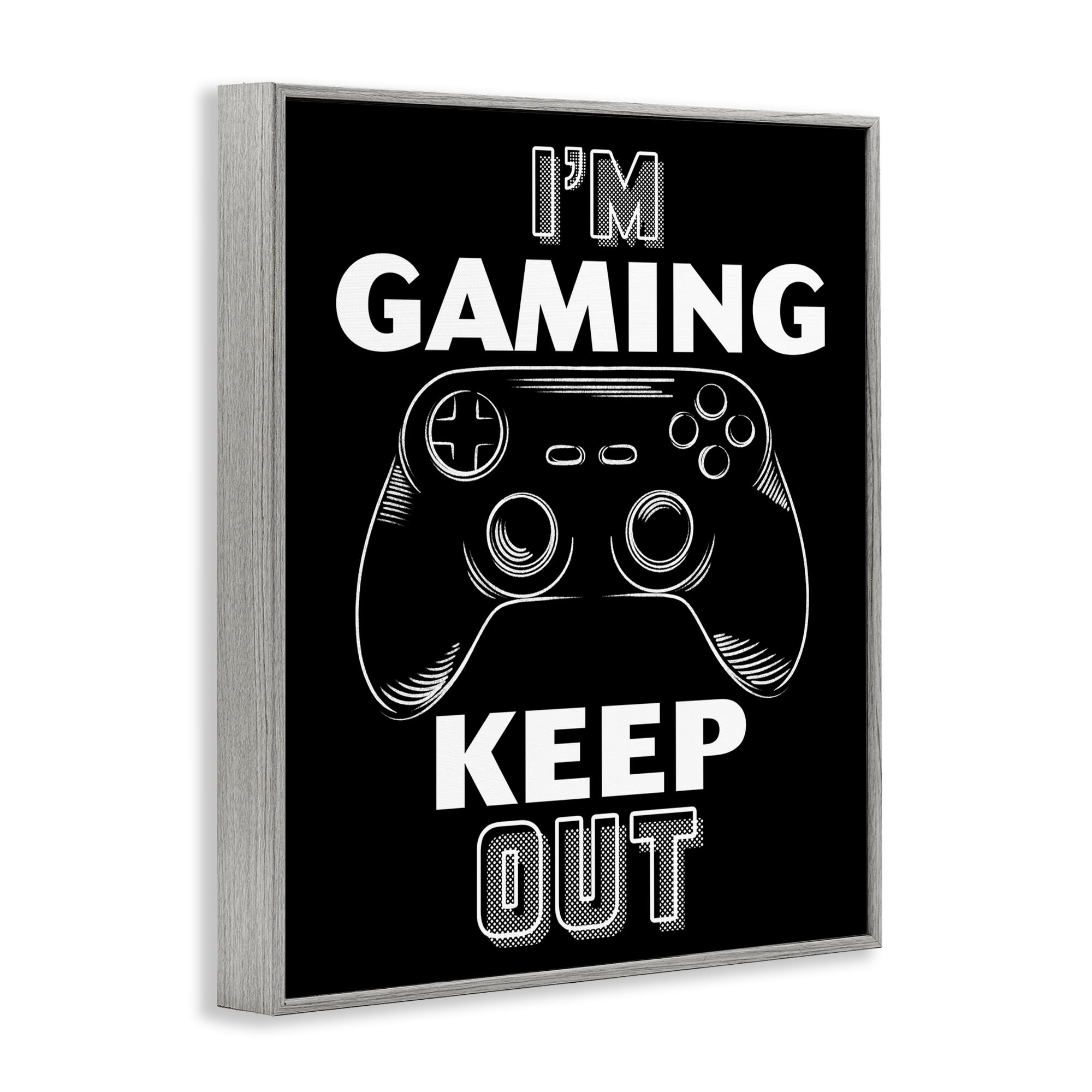 Stupell Industries I'm Gaming Keep Out Gray Framed Giclee Art, design by Marcus Prime