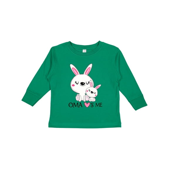 Inktastic Oma Loves Me Bunny Family Boys or Girls Long Sleeve Toddler T-Shirt