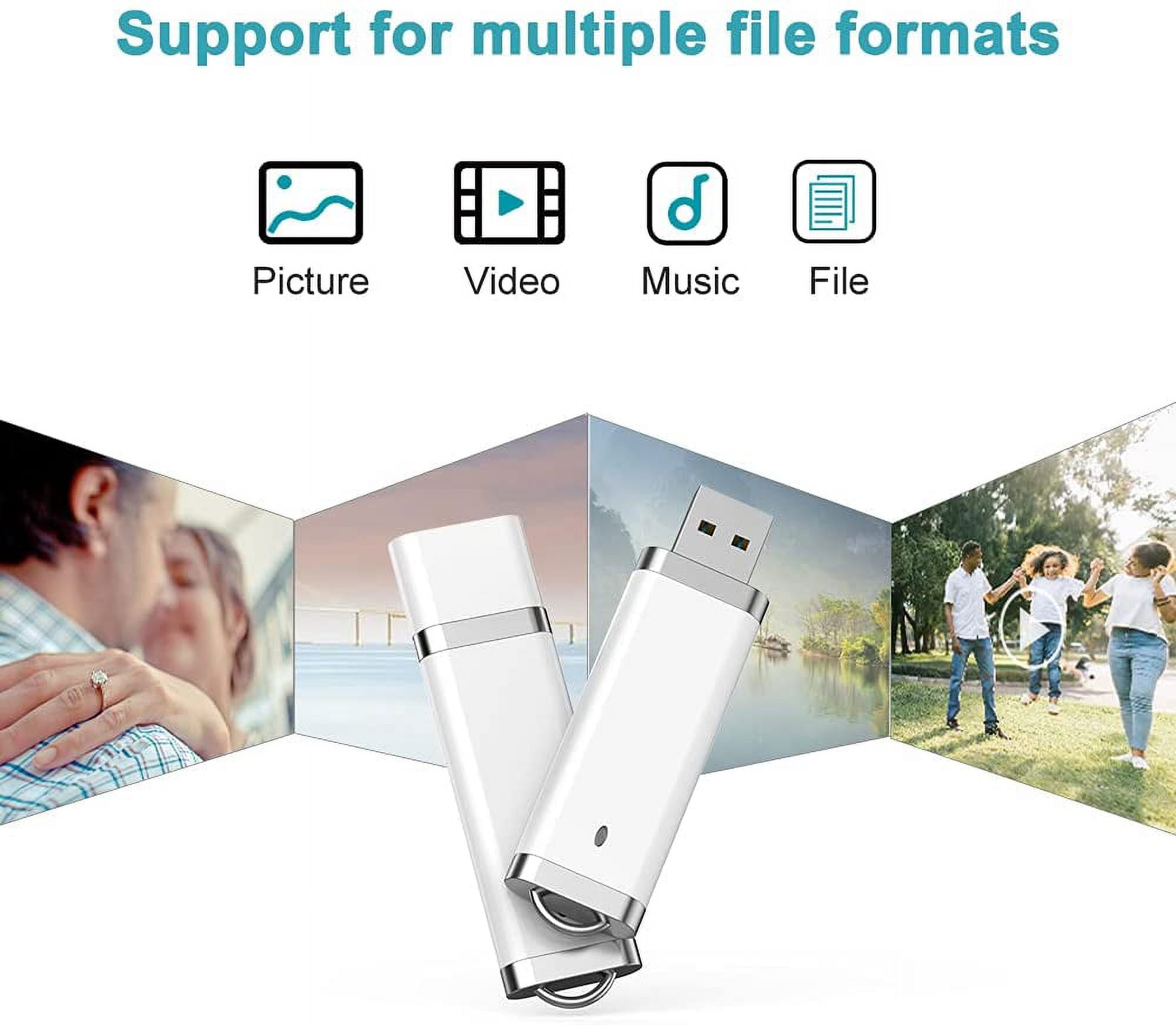10 Pack 8GB USB Flash Drive 2.0 with Indicator Light KEXIN Thumb Drive Pen Drive for Computer White