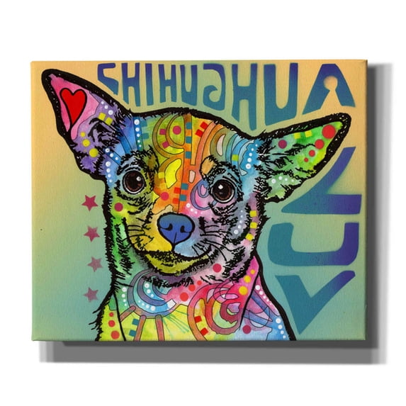 Epic Graffiti 'Chihuahua Luv' by Dean Russo, Giclee Canvas Wall Art, 24"x20"