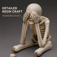 thumbnail image 4 of 7.9 inch Halloween Skeleton Resin Figurine, Spooky Bone Statue for Tabletop, Mantel, Shelf, Entryway, Haunted House, Gothic Party and Seasonal Home Decor(A), 4 of 7