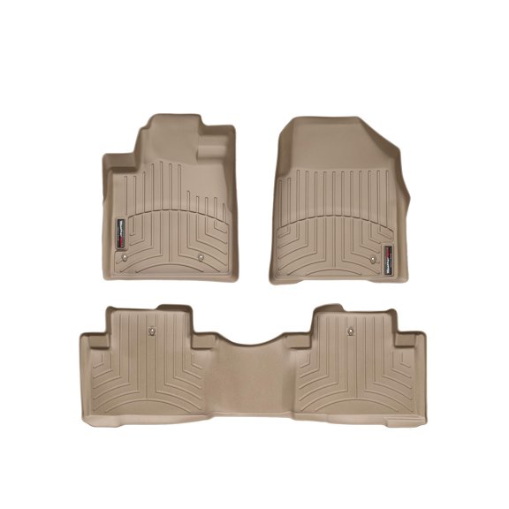 WeatherTech Custom Fit FloorLiners compatible with 2009-2015 Honda Pilot - 1st & 2nd Row, Tan