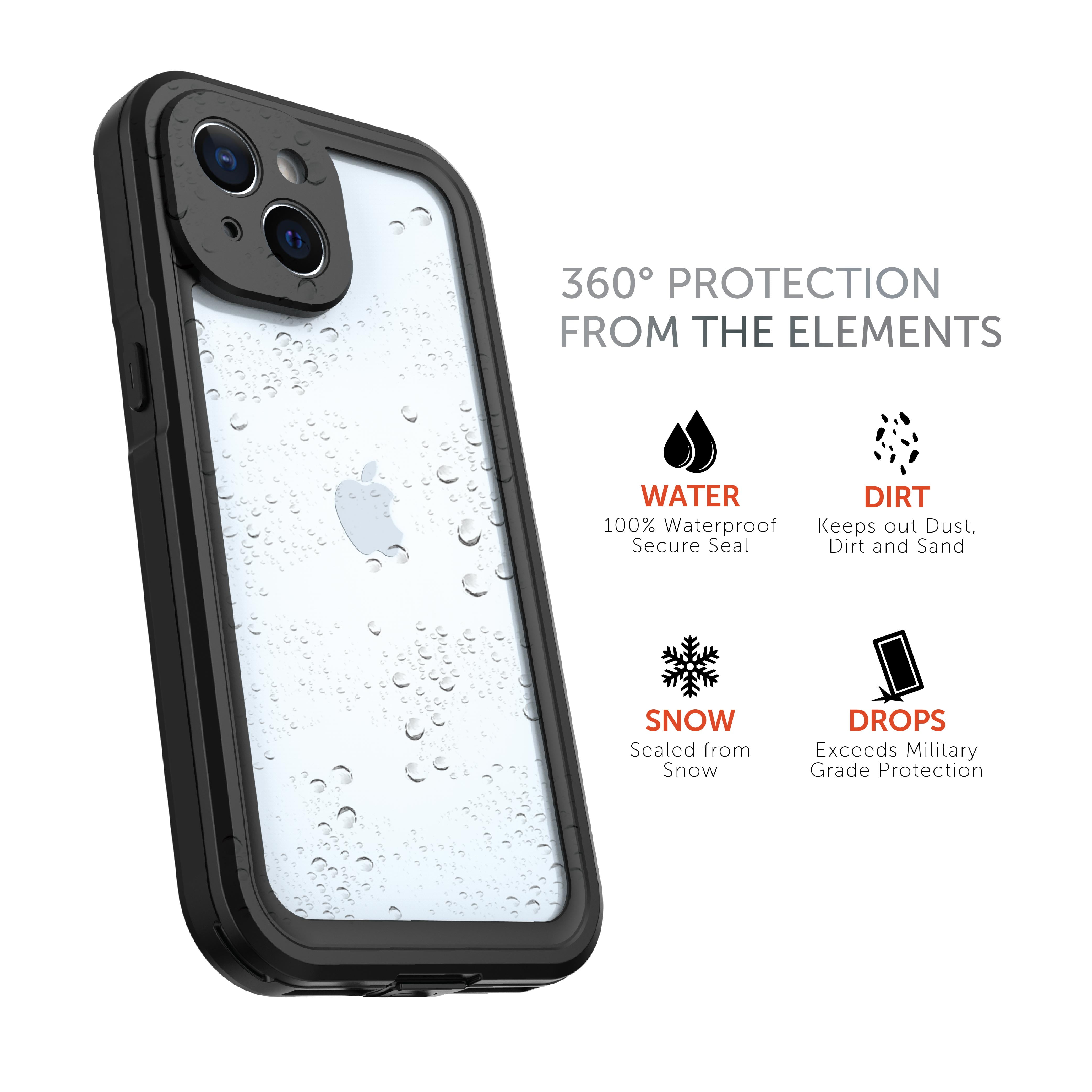Body Glove Tidal Waterproof Phone Case for iPhone 15 - Black/Clear