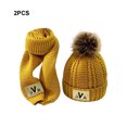 thumbnail image 4 of Jumpingount Gorro de invierno bonito y a la moda para niños, conjunto de gorro y bufanda cálidos y modernos para niños como regalo Sombreros Amarillo, 4 of 6