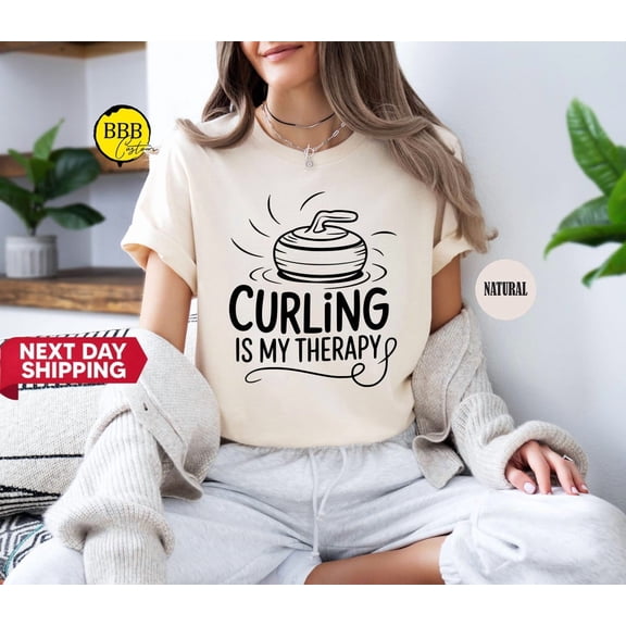 Curling Is My Therapy Shirt: Winter Ice Sports Tee TSHIRT All Size S-5XL