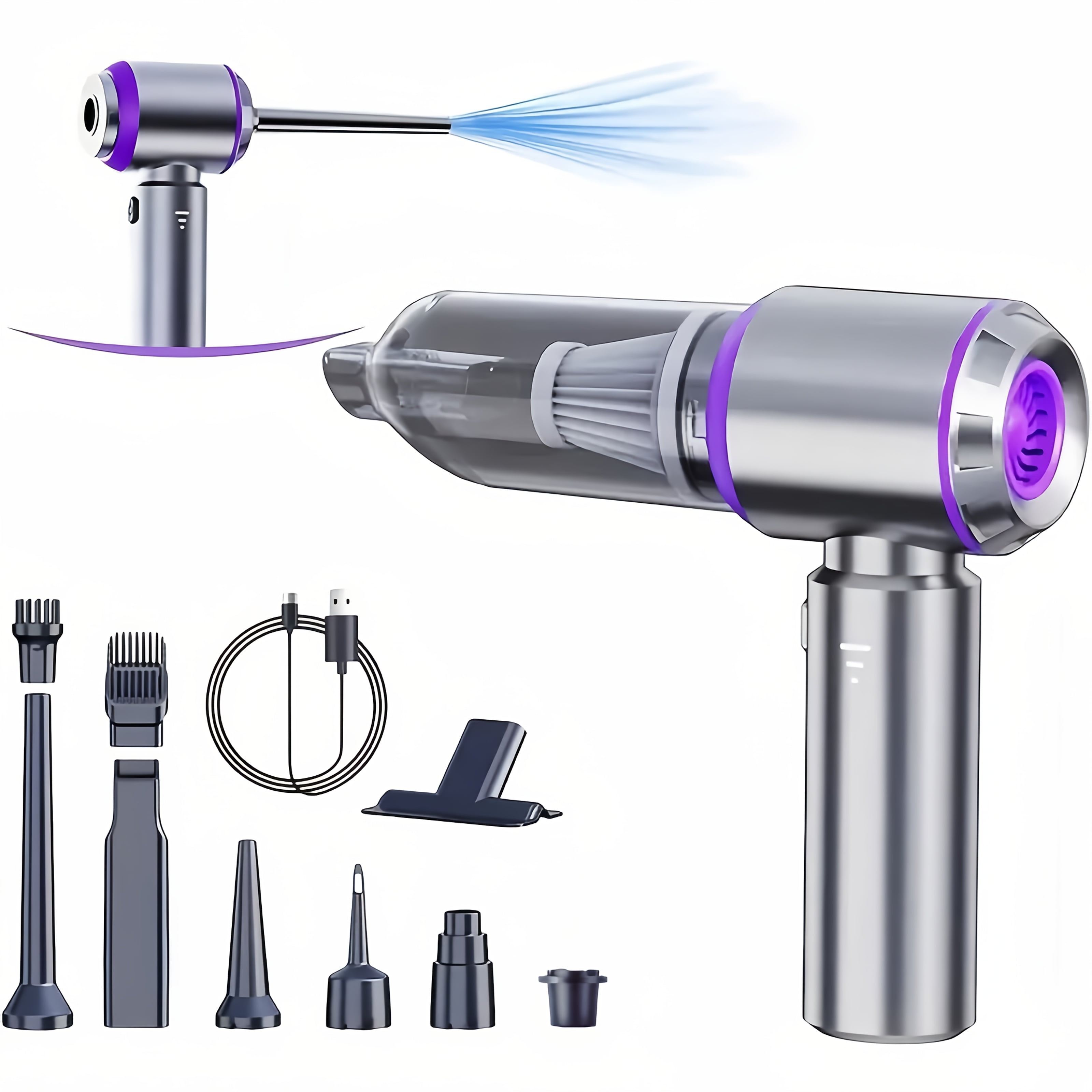 Portable Vacuum Cleaner 20000PA High Power Mini Vacuum Cleaner, 4 in 1 Compressor Blower and Pump Handheld Vacuum Cleaner for Car, Home, Office, Camping, Computer Keyboard Laptop Dust Removal Tools