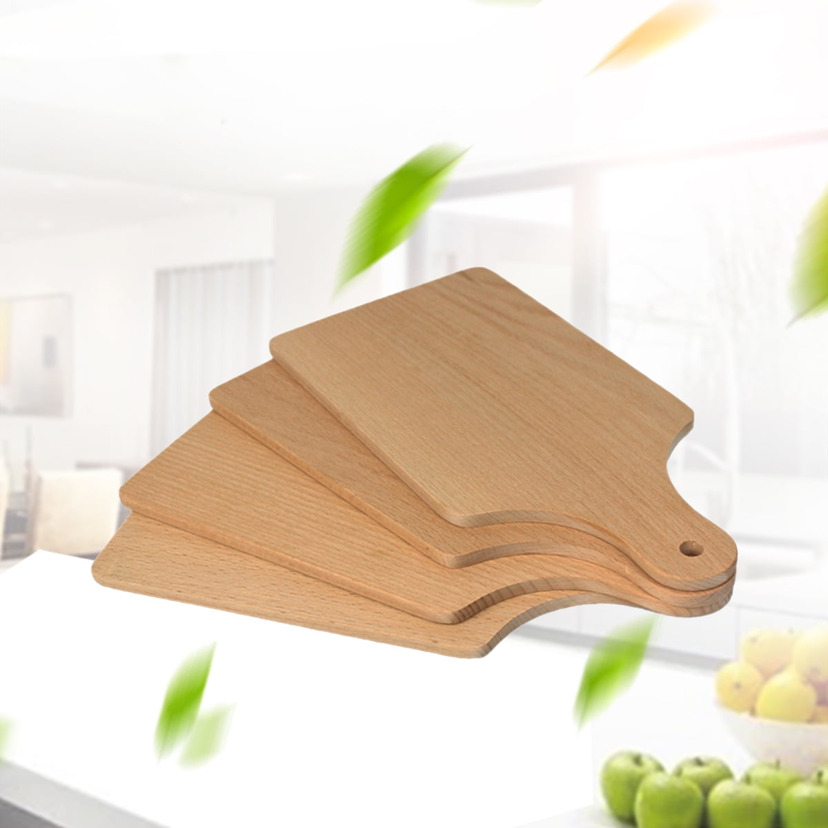 Solid Wood Cutting Board with Handle, Overturnable Smooth and Firm